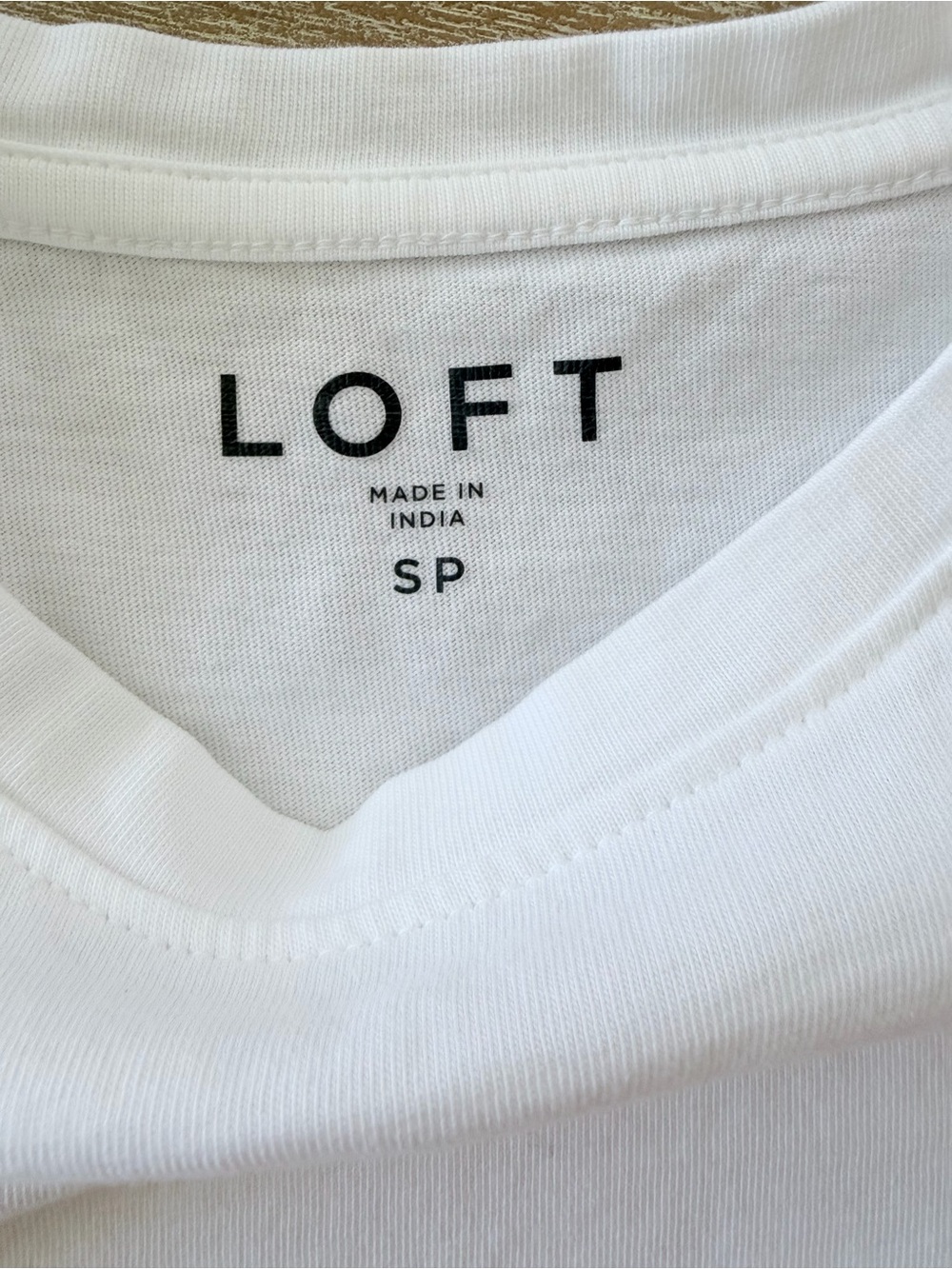LOFT White Lace Hem Tee Top | Size Small Petite SP - Picture 6 of 10